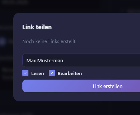 juzzdo Karten per Link teilen – externe Personen können ohne Registrierung kommentieren